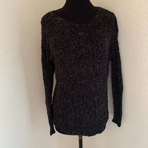 𝅺ESSENTIALS By Full Tilt Gray/Black Thin Sweater Women's Size Medium (1038)